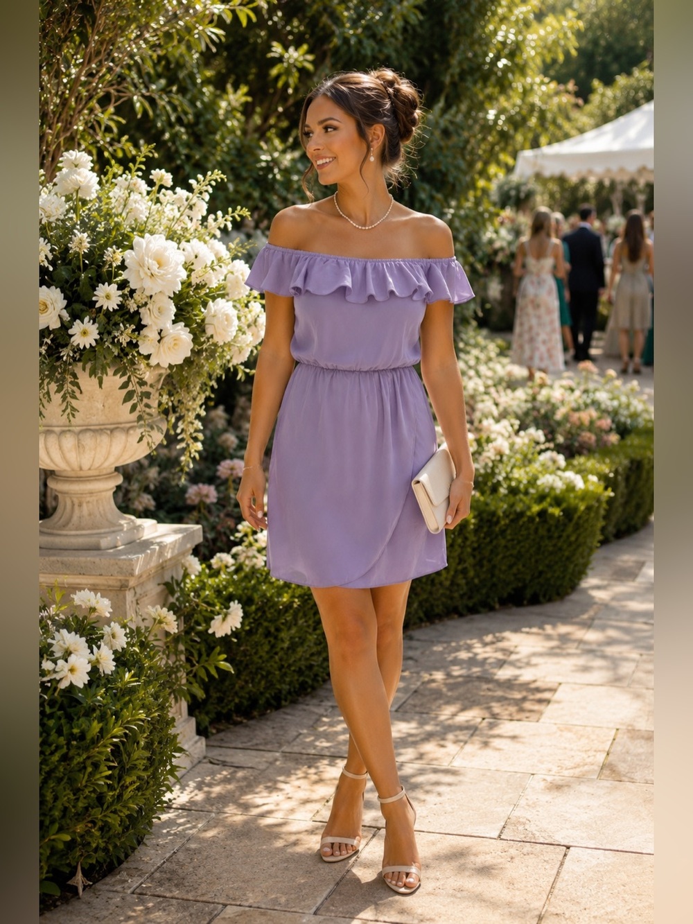 Amanda Uprichard Lavender Off Shoulder Ruffle Dress Size Small |